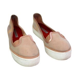 ADIDAS Stella McCartney LIGHT PINK MESH COMFORT LOAFER FLATS SHOES Sz 8.5/39
